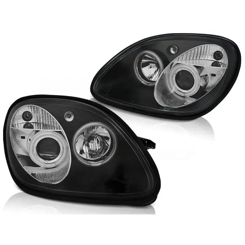 Frontlykter Mercedes R170 Slk 04.96-04 Angel Eyes Black - 2