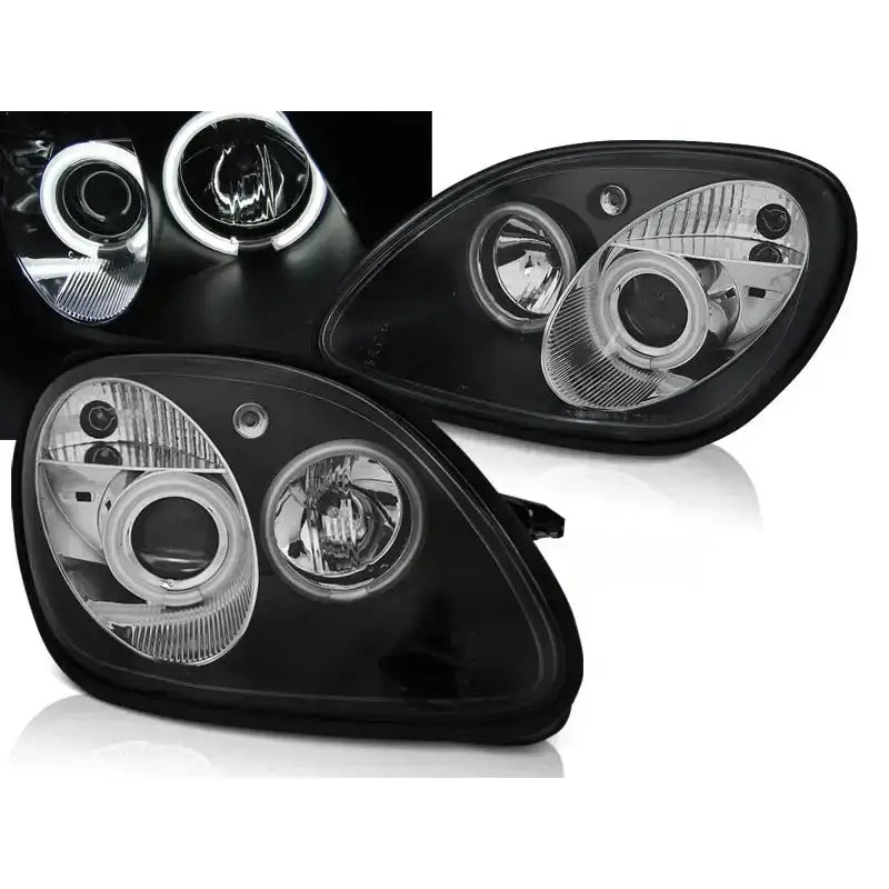 Frontlykter Mercedes R170 Slk 04.96-04 Angel Eyes Ccfl Black - 1