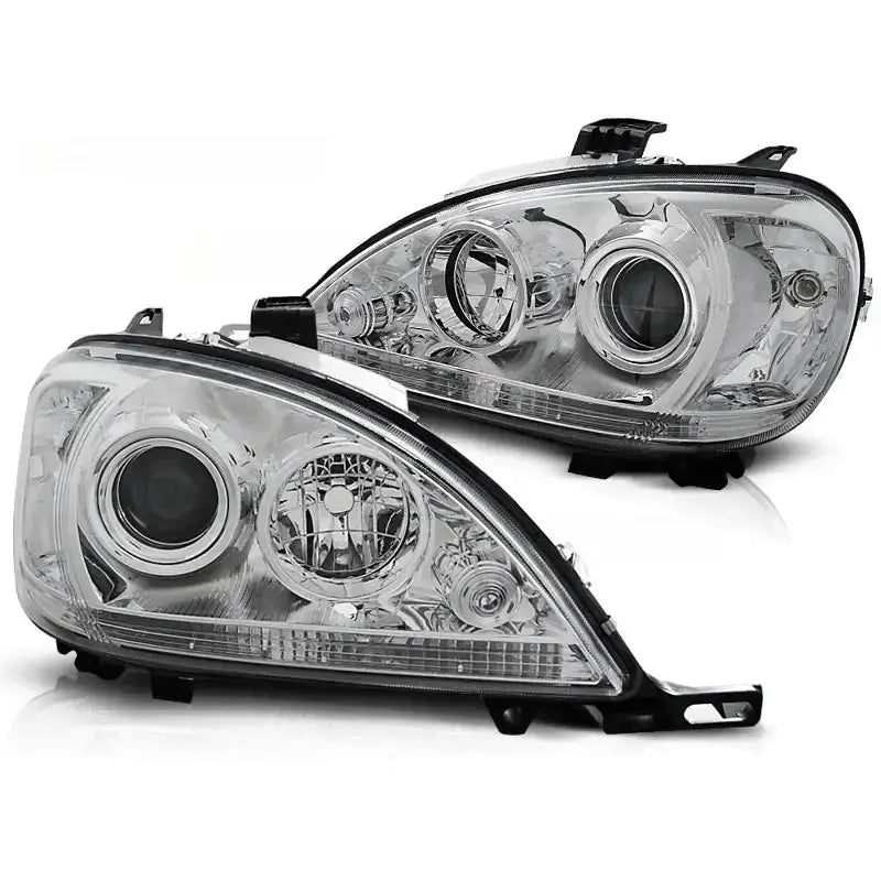 Frontlykter Mercedes W163 Ml M-klasse 03.98-08.01 Chrome Projector Headlights - 1