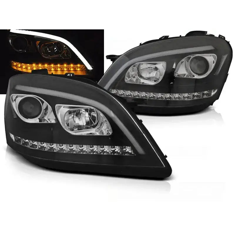 Frontlykter Mercedes W164 Ml M-klasa 05-07 Black Led Seq - 1