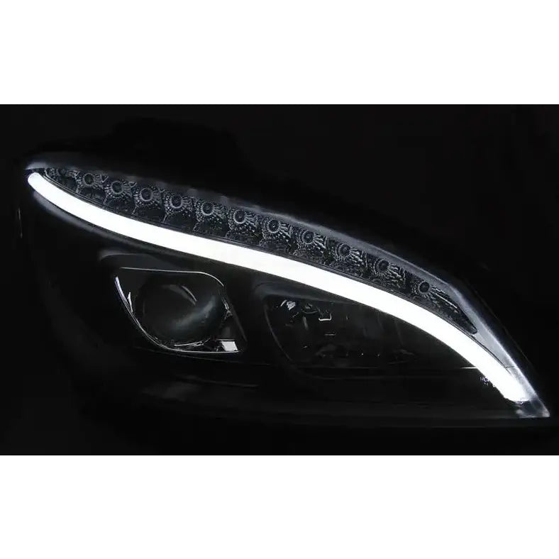 Frontlykter Mercedes W204 07-10 Black Tube Light H7 Seq Indicator - 3