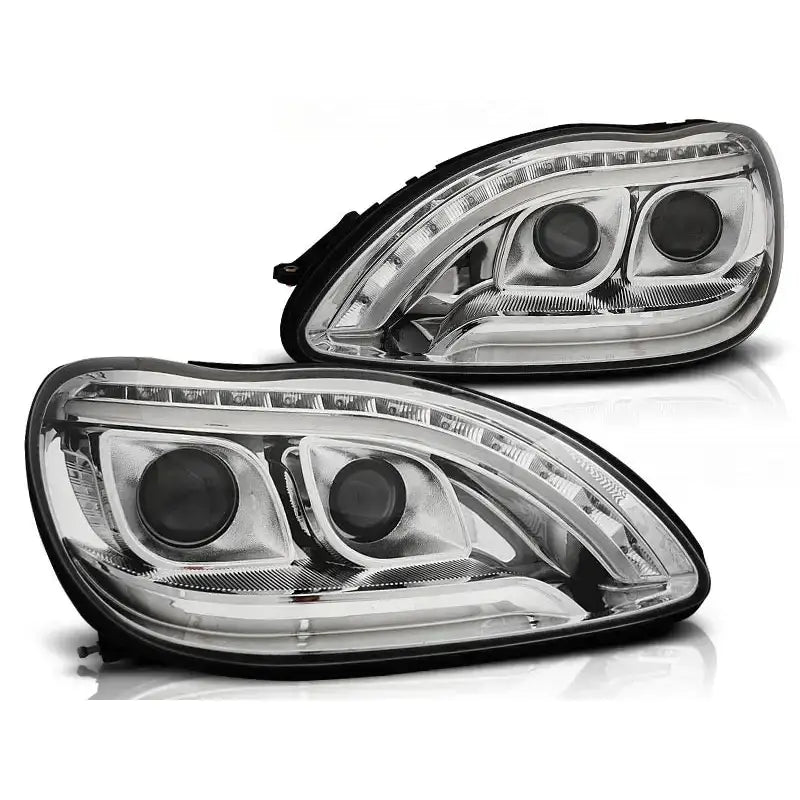 Frontlykter Mercedes W220 S-klasse 09.98-05.05 Chrome Led - 2