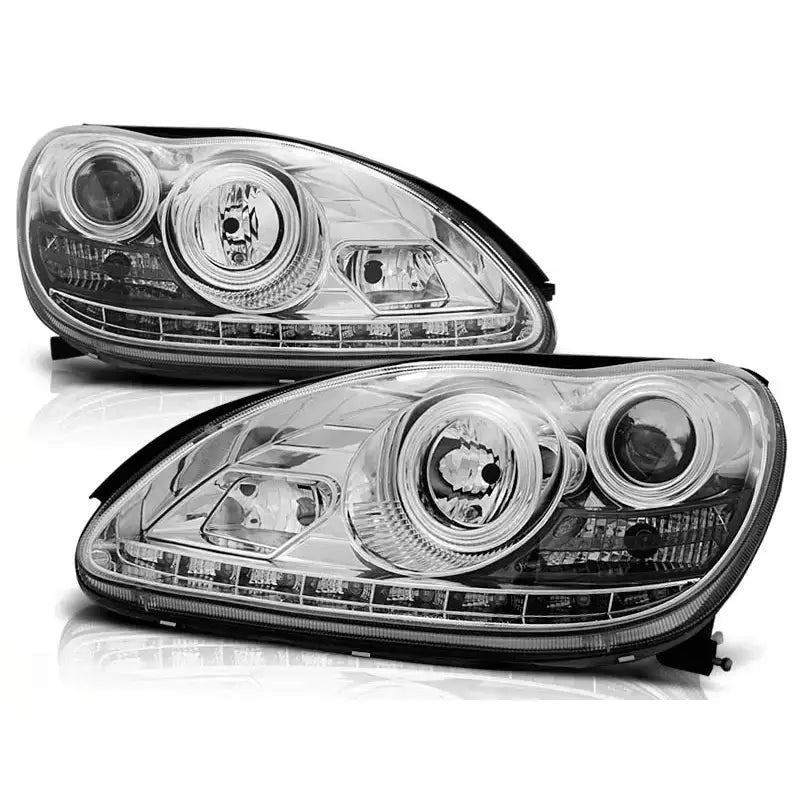 Frontlykter Mercedes W220 S-klasse 09.98-05.05 Daylight Chrome - 2