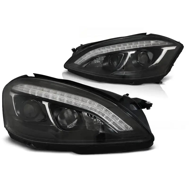 Frontlykter Mercedes W221 05-09 Daylight Hid Black - 2