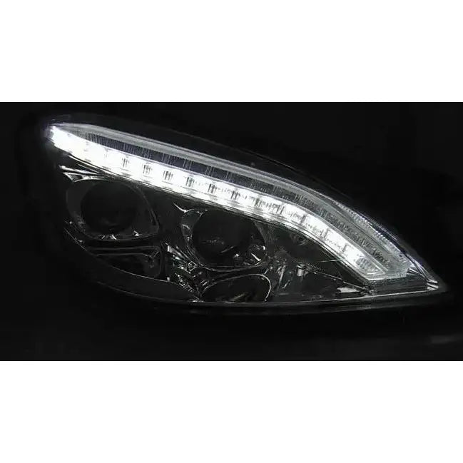 Frontlykter Mercedes W221 05-09 Daylight Hid Black - 4