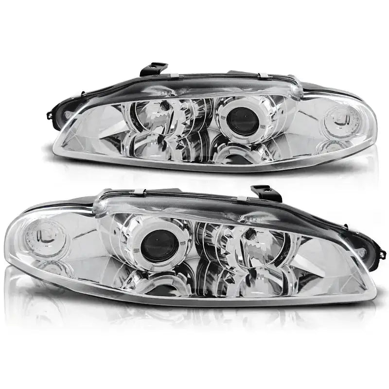 Frontlykter Mitsubishi Eclipse 97-12.98 Angel Eyes Chrome - 2