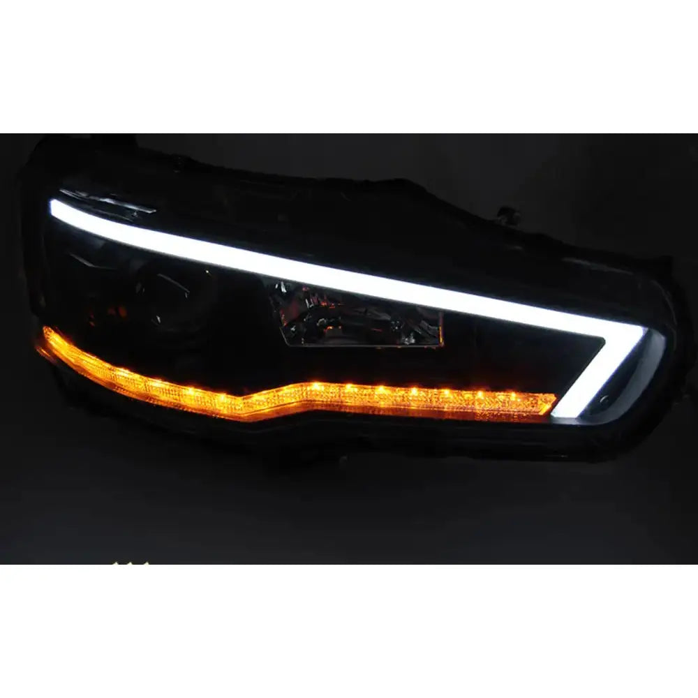 Frontlykter Mitsubishi Lancer 08- Led Black Seq - 3