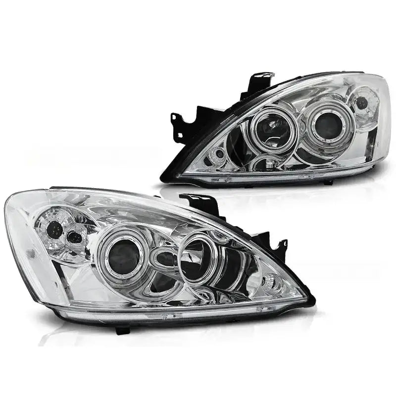 Frontlykter Mitsubishi Lancer 7 04-07 Angel Eyes Chrome - 2