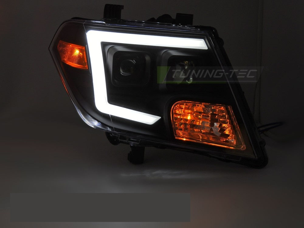 LED tube frontlykter Nissan Frontier 2010–2014 svart finish par