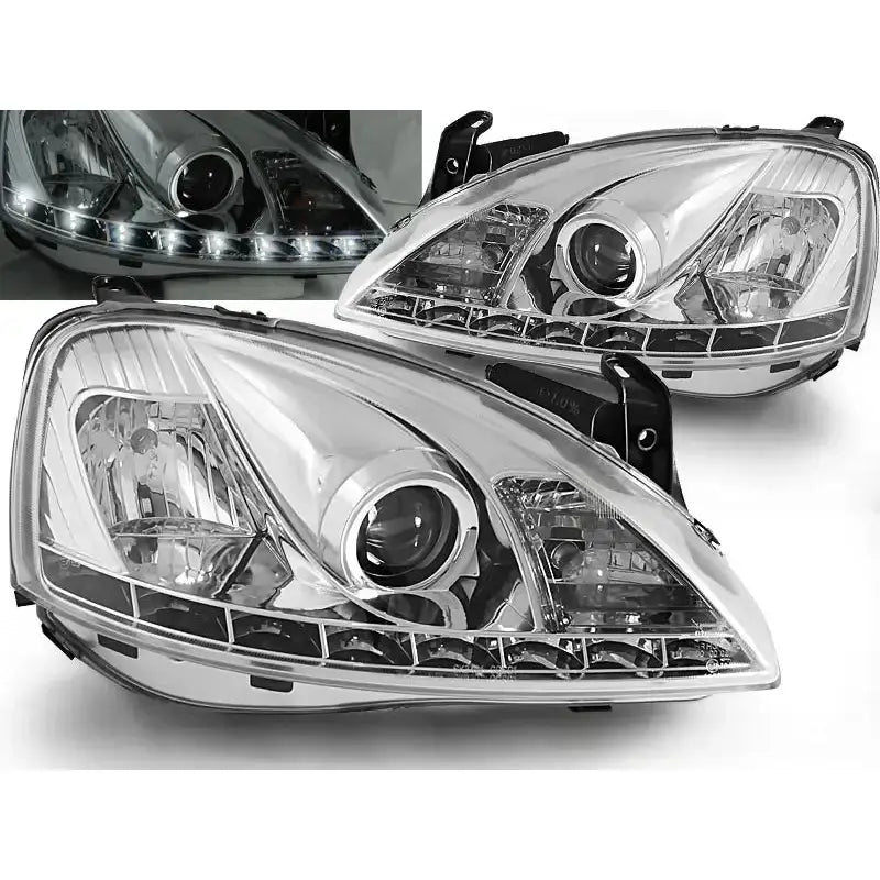 Frontlykter Opel Corsa c 11.00-09.06 Chrome