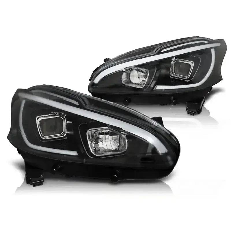 Frontlykter Peugeot 208 4.12-06.15 Tube Light Black - 2