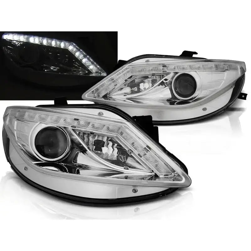 Frontlykter Seat Ibiza 6j 06.08-12 Chrome Led Py21w - 1