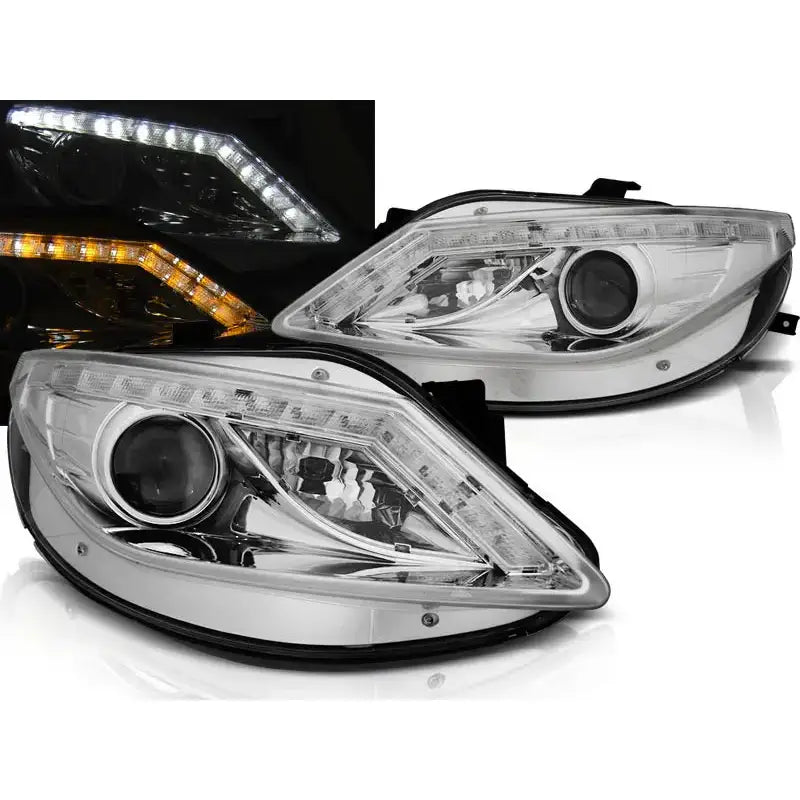 Frontlykter Seat Ibiza 6j 06.08-12 Led Indicator Chrome - 1