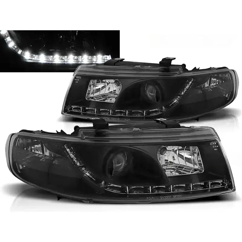 Frontlykter Seat Leon / Toledo 04.99-08.04 Black Led - 1