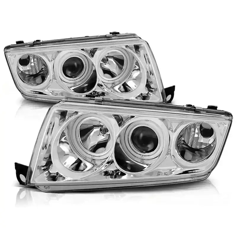 Frontlykter Skoda Fabia i 12.99-08 Angel Eyes Chrome - 2