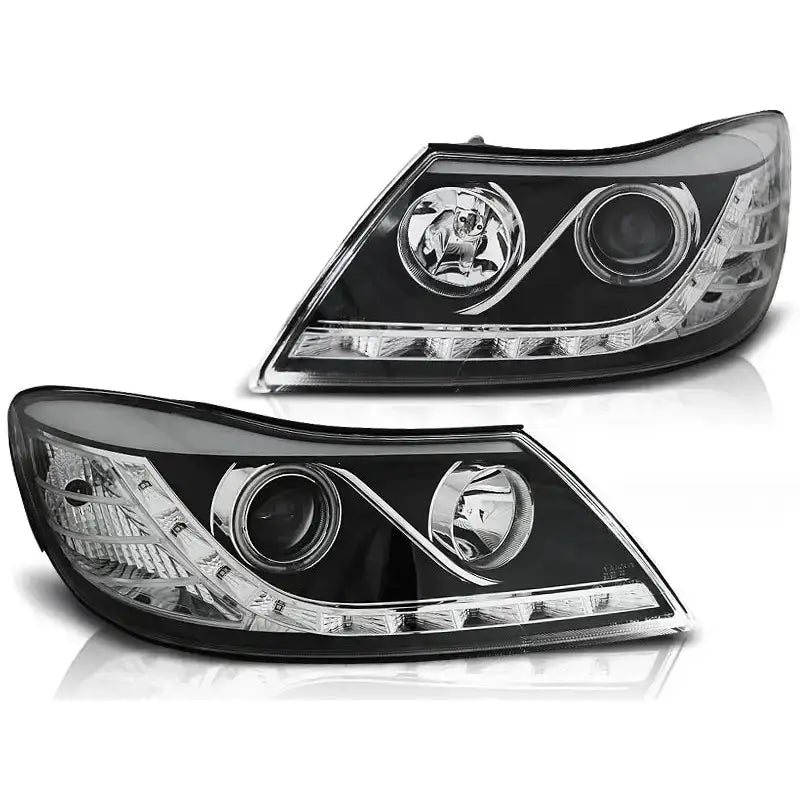 Frontlykter Skoda Octavia 09-12 Daylight Black Halo Rim And Led - 2