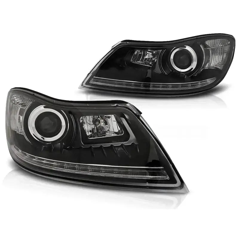 Frontlykter Skoda Octavia 09-12 Daylight Black Led - 2