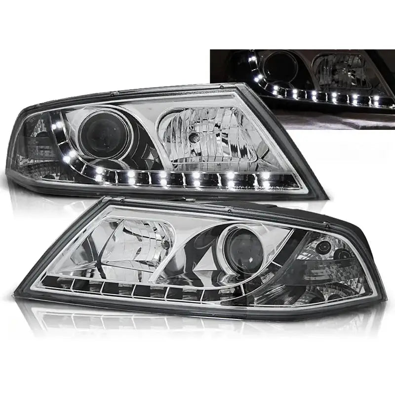 Frontlykter Skoda Octavia 2 03.04-08 Chrome - 1