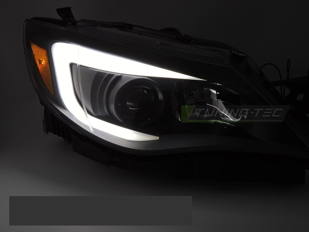 Subaru WRX tube light frontlykter LPSU28 svart finish detaljbilde