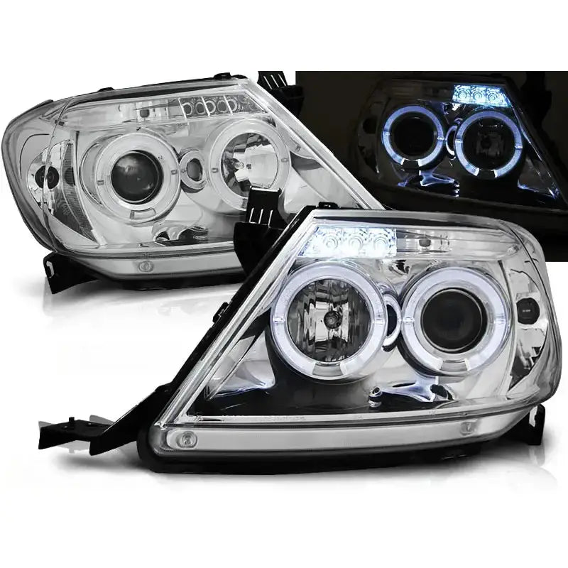 Frontlykter Toyota Hilux 05-11 Angel Eyes Chrome