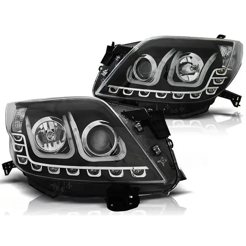 Frontlykter Toyota Land Cruiser 150 09-13 Tube Light Black