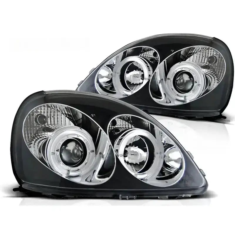 Frontlykter Toyota Yaris 04.99-09.03 Angel Eyes Black