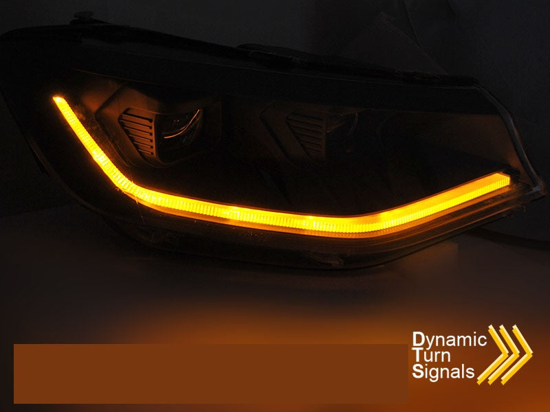 Komplett sett frontlykter Volkswagen Caddy 5 svart LED DRL høyre side