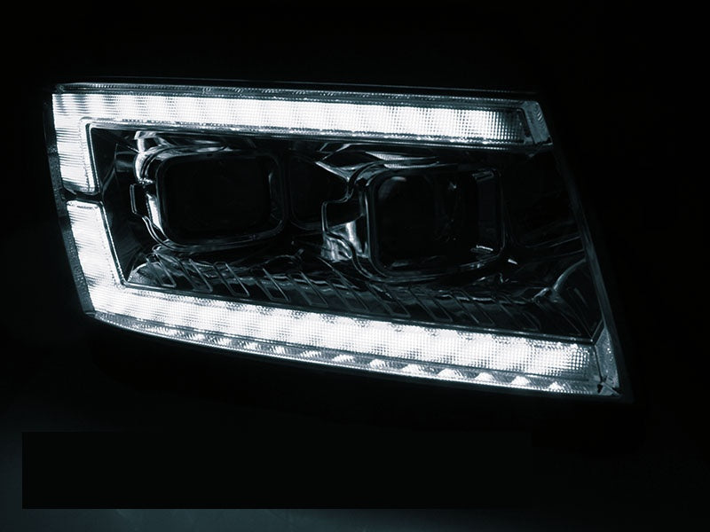 VW Crafter II 2017– frontlykter med dynamisk blinklys og LED tube light DRL