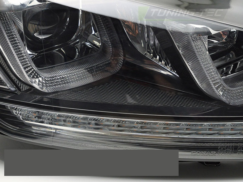 Svarte frontlykter med dynamisk blinklys til VW Golf 7 MK7 sidevinkel