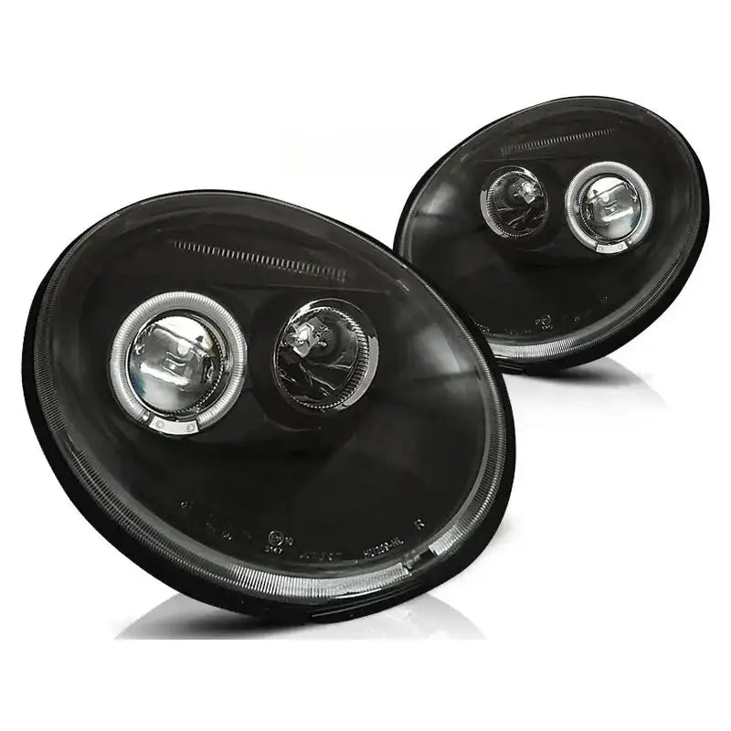 Frontlykter Vw Beetle 10.98-05.05 Angel Eyes Black - 2