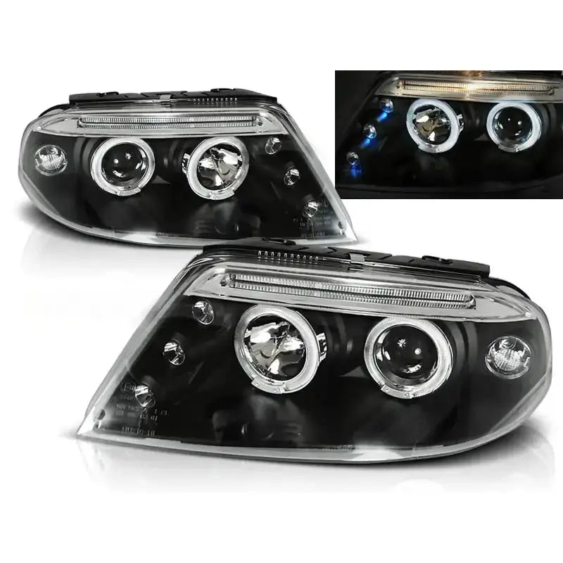 Frontlykter Vw Passat 3bg 09.00-03.05 Angel Eyes Black - 1