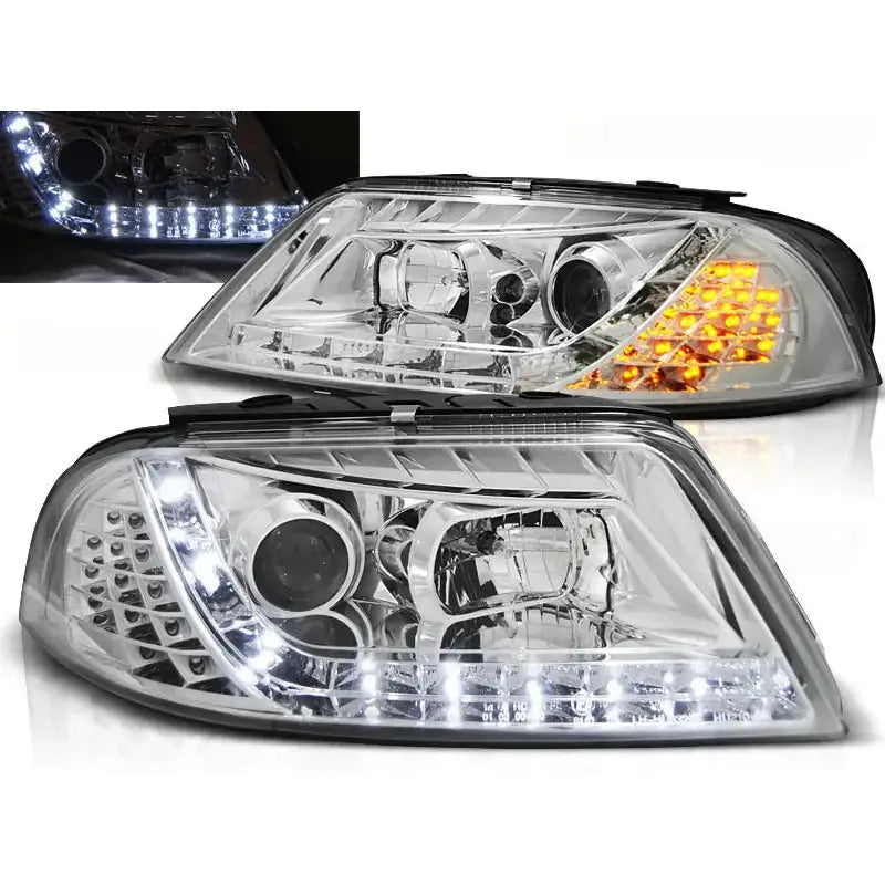 Frontlykter Vw Passat 3bg B5 Fl 09.00-03.05 Daylight Chrome Led - 1