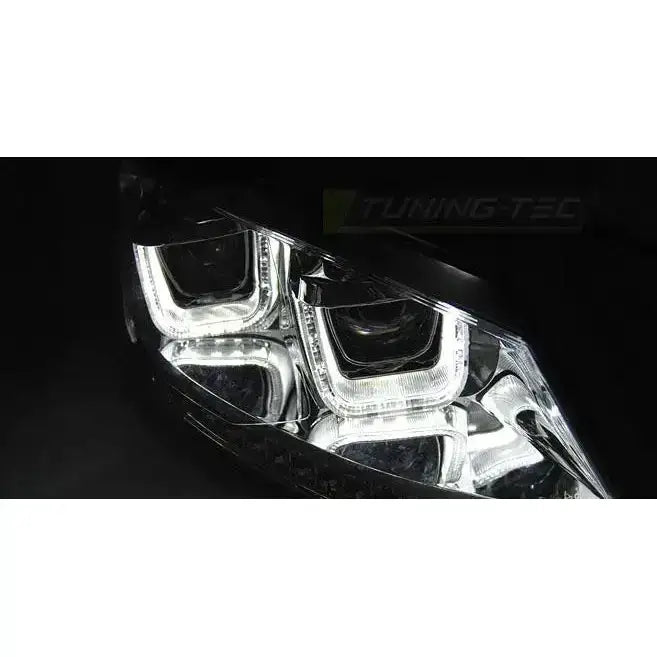 Frontlykter Vw Polo 6r 09-03.14 U-type Led Seq Chrome