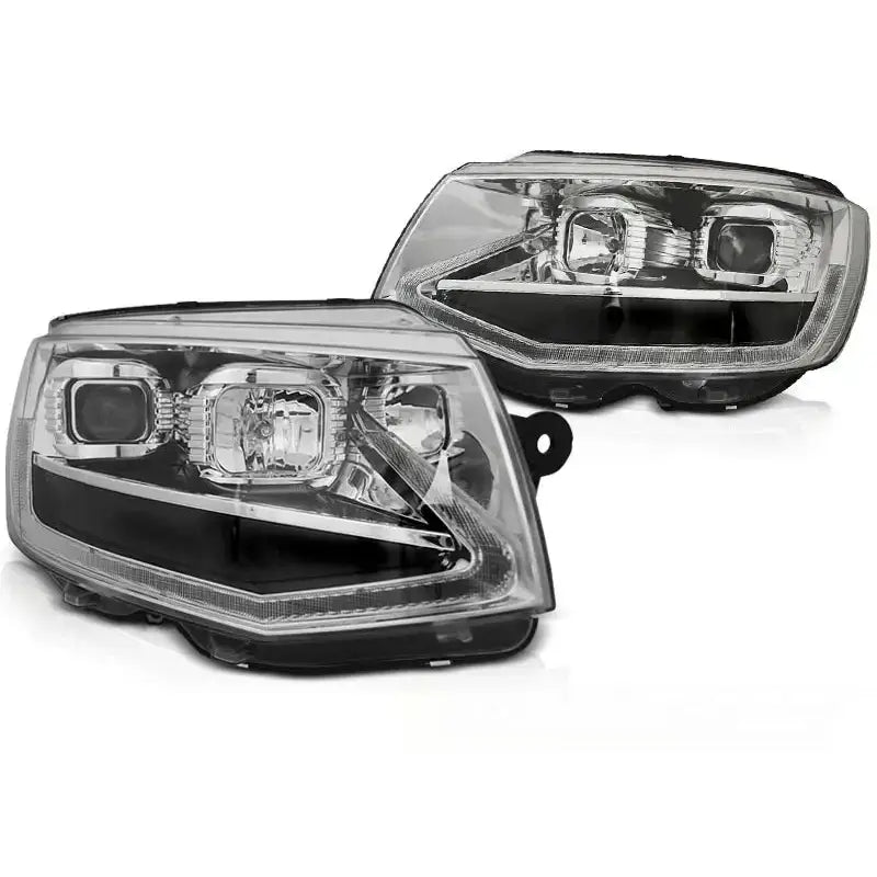 Frontlykter Vw T6 15-19 Tube Light Chrome Drl Seq - 1