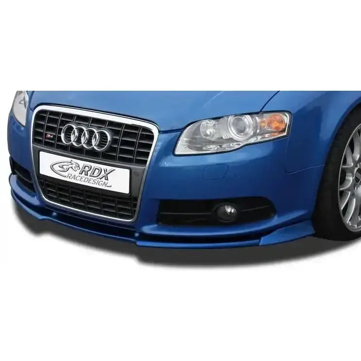 Frontleppe Audi A4 B7 8H convertible med sølv grill og Audi-logo sett fra skrå vinkel mot venstre.