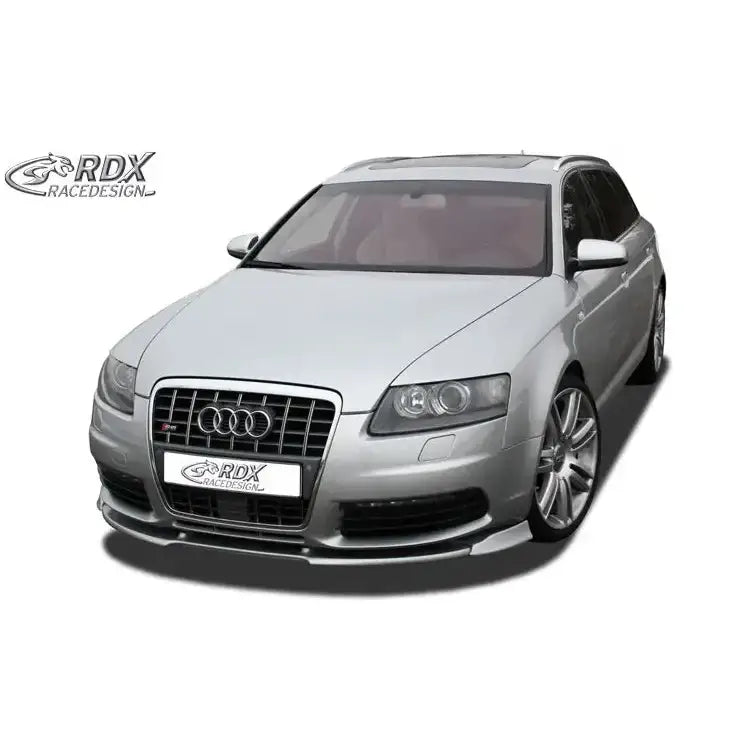 Frontsplitter Audi S6 4F Vario X montert på sølvfarget stasjonsvogn med RDX-logo foran.