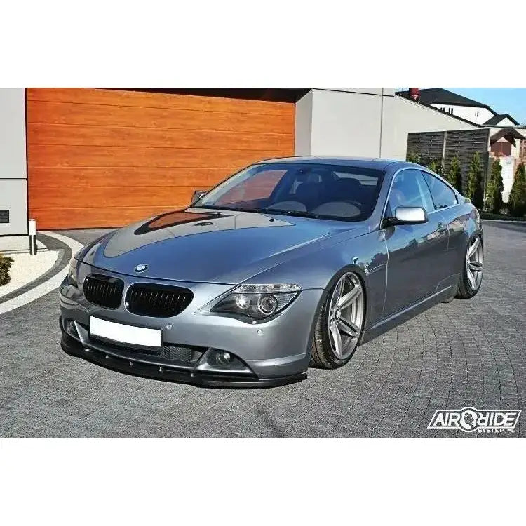 Frontspoiler på Bmw 6 E63/E64 V.1 sett fra skrå forside med sportsfelger og senket understell.