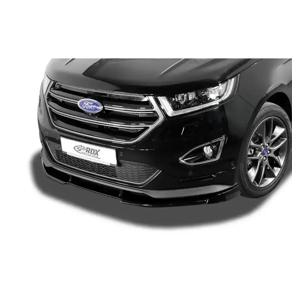 Frontleppe Ford Edge 2 ST-Line med kromdetaljer, LED-frontlykter og aluminiumsfelger i skrå vinkel.