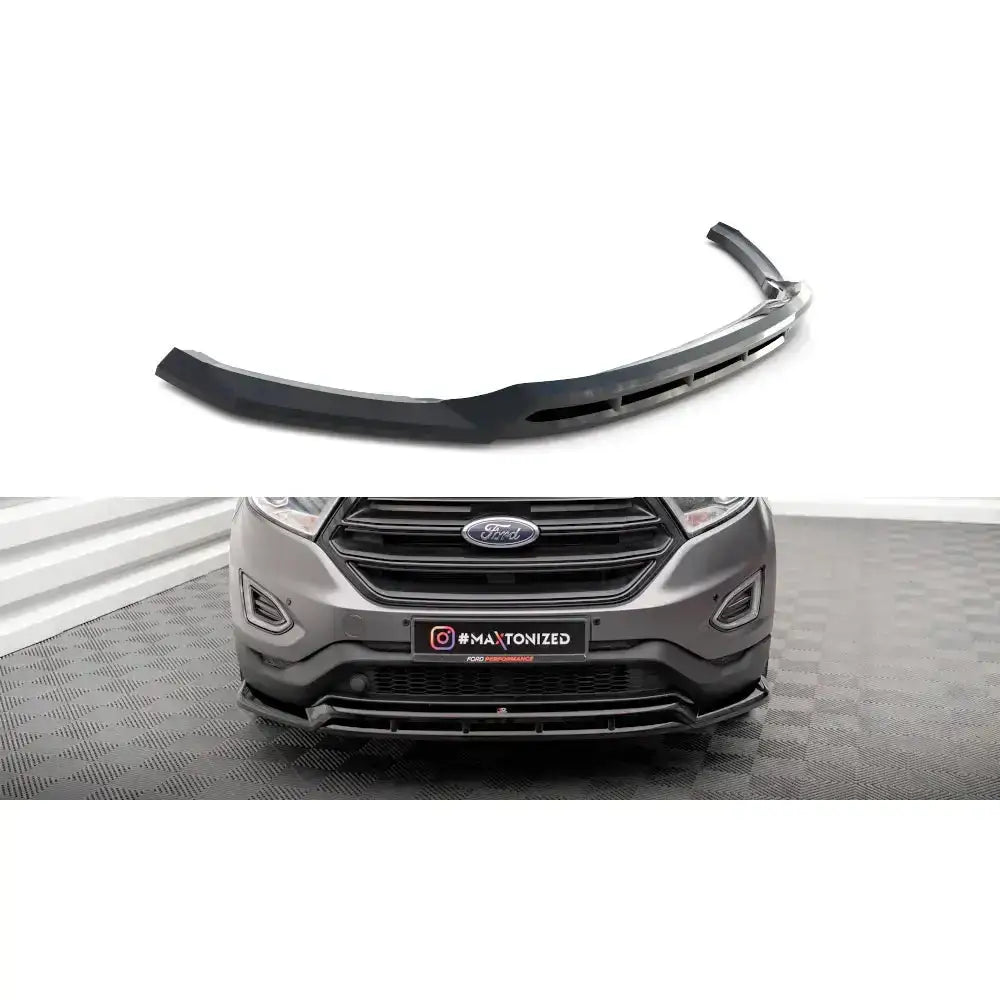 Frontleppe til Ford Edge Mk2 i sort plast, montert på grå bil med sporty design og markante linjer.