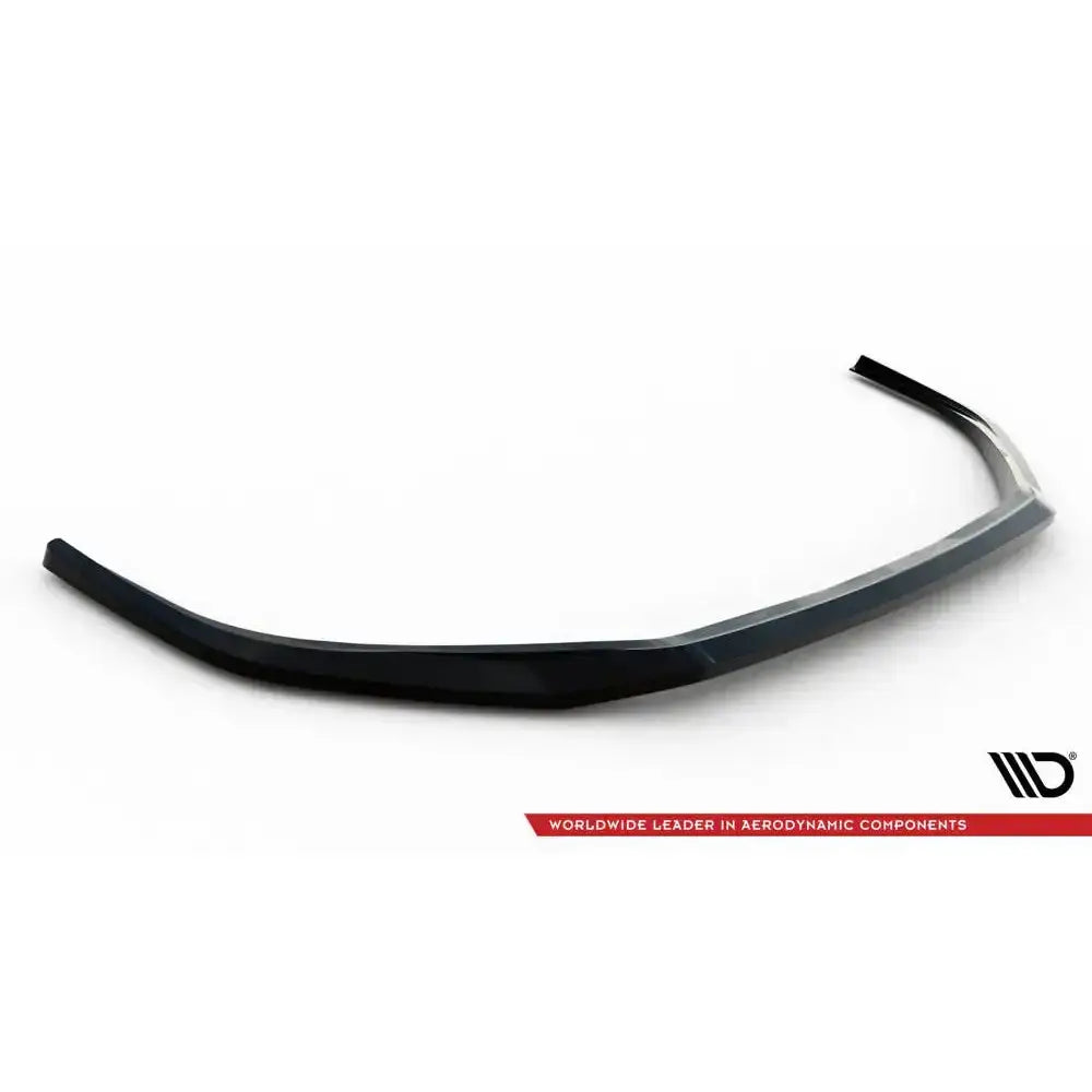 Front splitter til Lexus ES F Sport Mk7, sort med rød stripe og logo, sett ovenfra mot hvit bakgrunn.