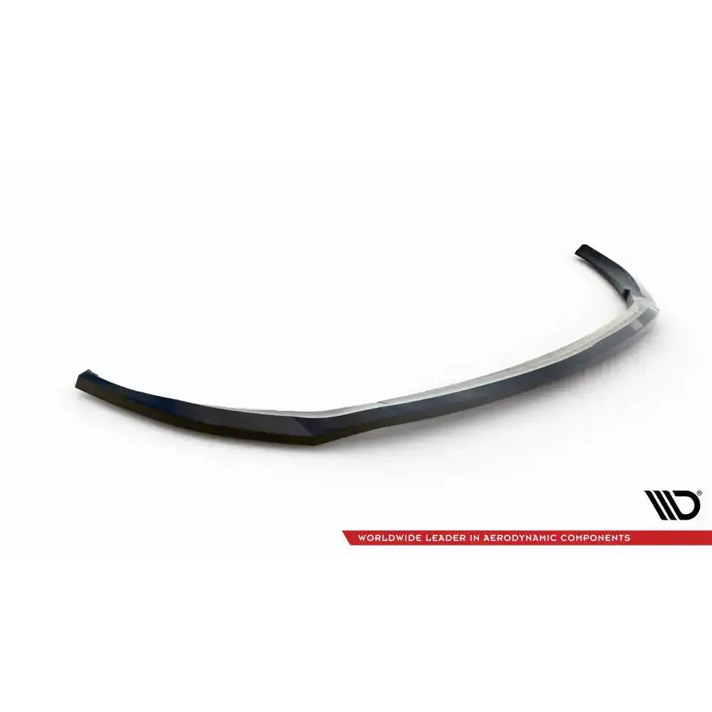 Front splitter til Mercedes C-Klasse W205 AMG Line, sort med glanset finish og aerodynamisk design.