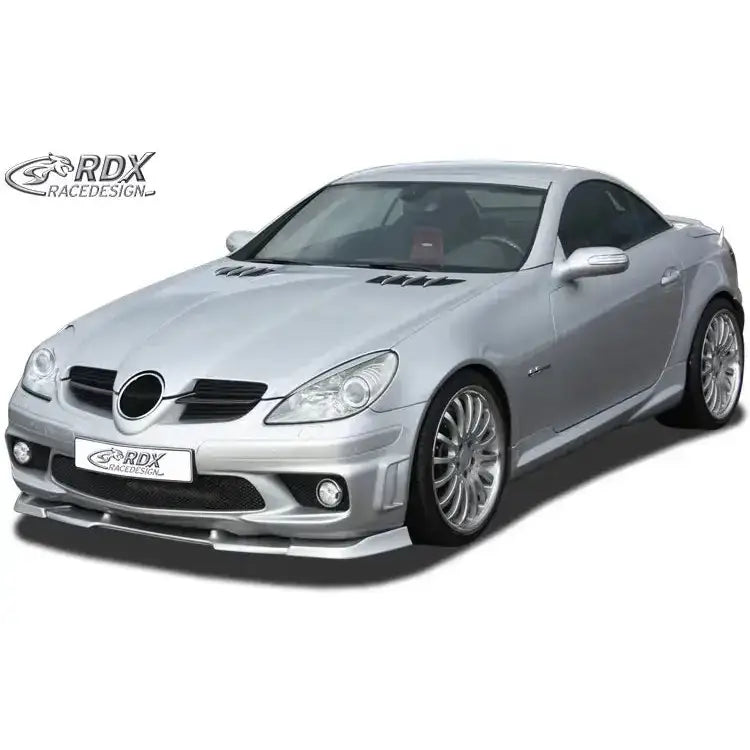 Frontspoiler på Mercedes SLK R171 AMG 04-08 med lave spoilere og store aluminiumsfelger.