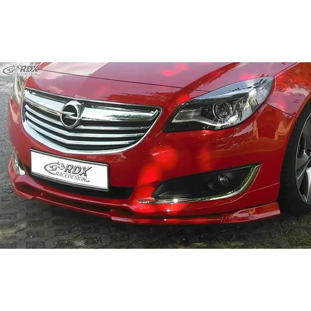 Frontspoiler Opel Insignia 13-17 OPC-Line Vario X med kromdetaljer og fokus på grill og høyre hovedlykt.