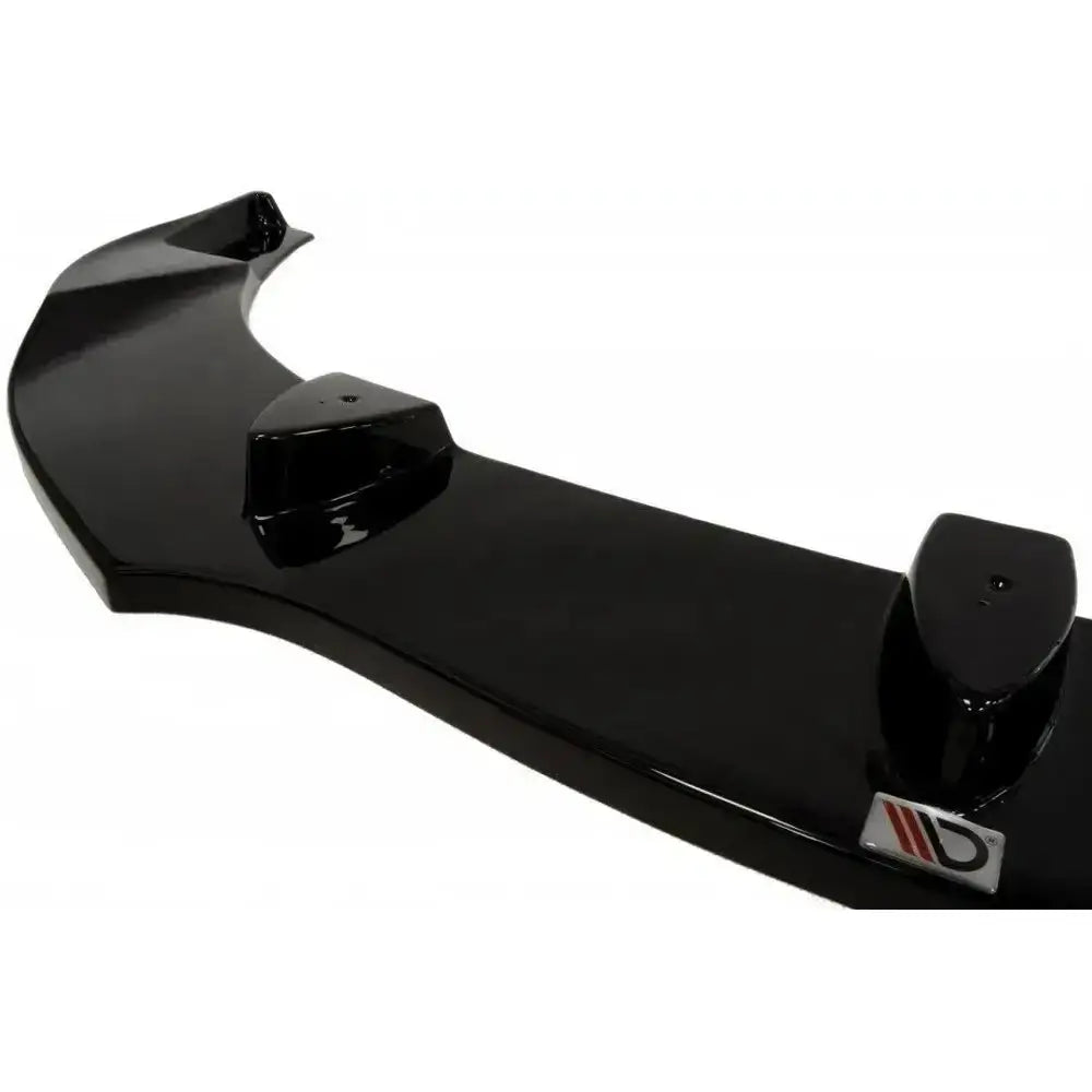 Frontsplitter Porsche 911 Carrera 997.1 i sort, blank finish med tre forhøyede seksjoner og logo.