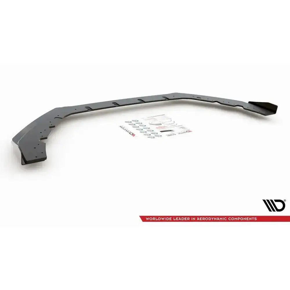Frontspoiler Racing Durability + Flaps til Ford Focus RS Mk3 med monteringssett og klistremerker.