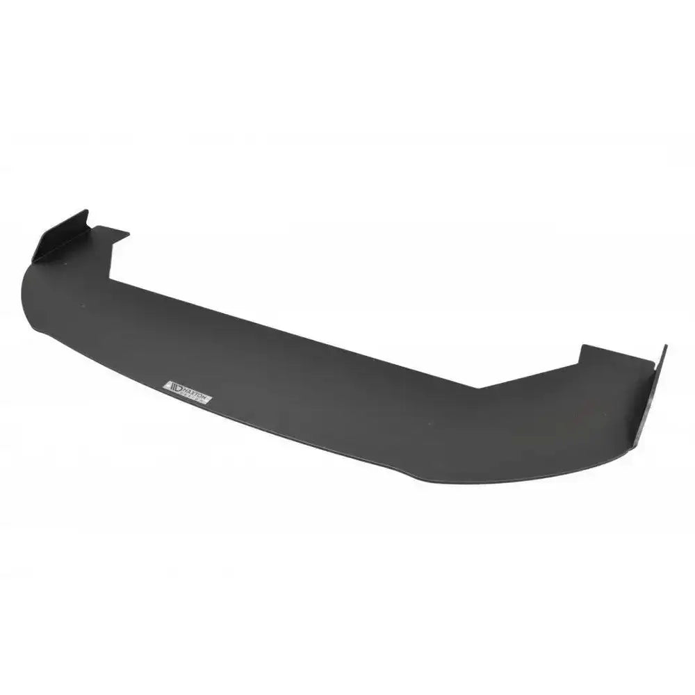 Frontspoiler Racing V.1 til Mitsubishi Lancer Evo X, svart matt med opphøyde ender og logoetikett.