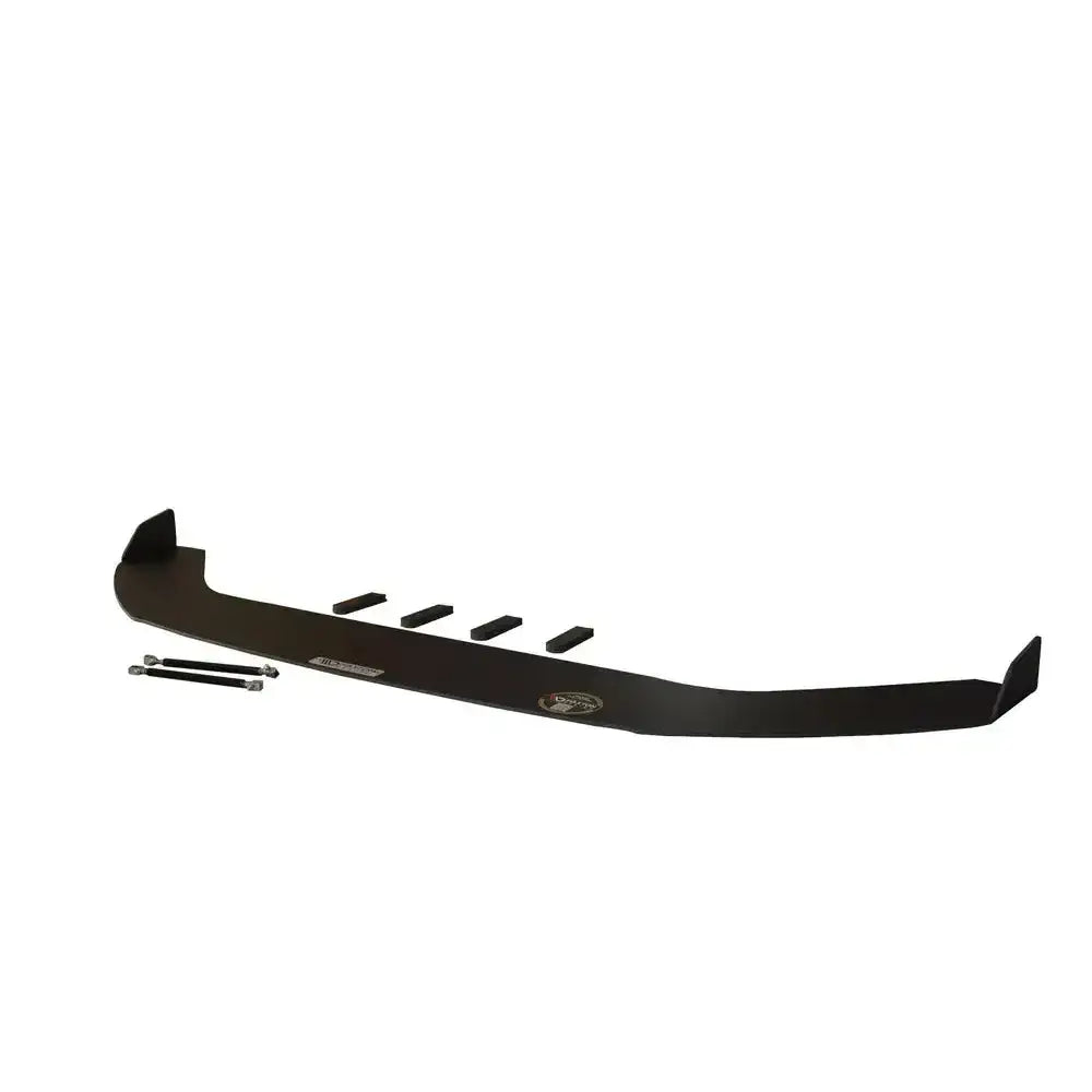 Front lip Racing V.2 BMW 1 F20/F21 M-Power, svart metallspoiler med fire klosser og to stag.