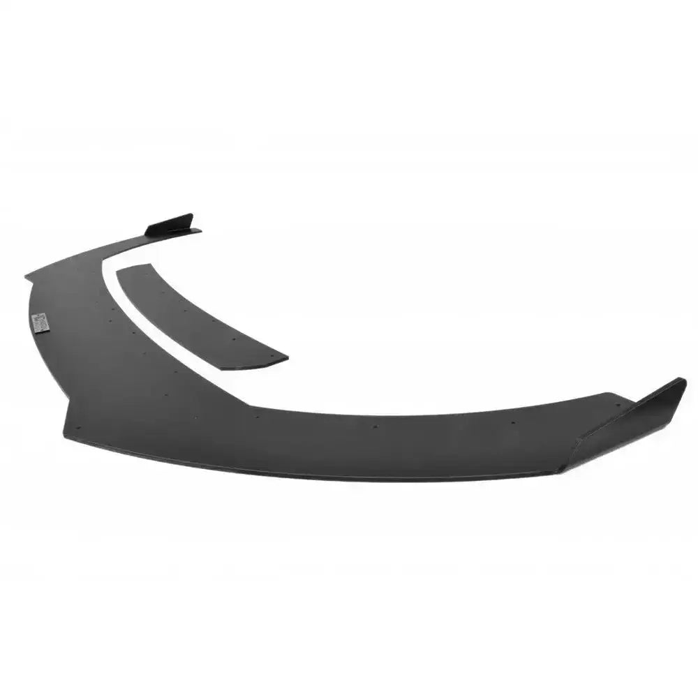 Frontsplitter Racing V.2 til Ford Focus 3 ST, svart plast med buet design og forborrede monteringshull.
