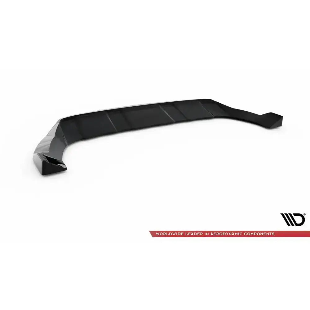 Frontleppe til Seat Ateca Mk1 16-20, sort spoiler med aerodynamisk design på hvit bakgrunn.