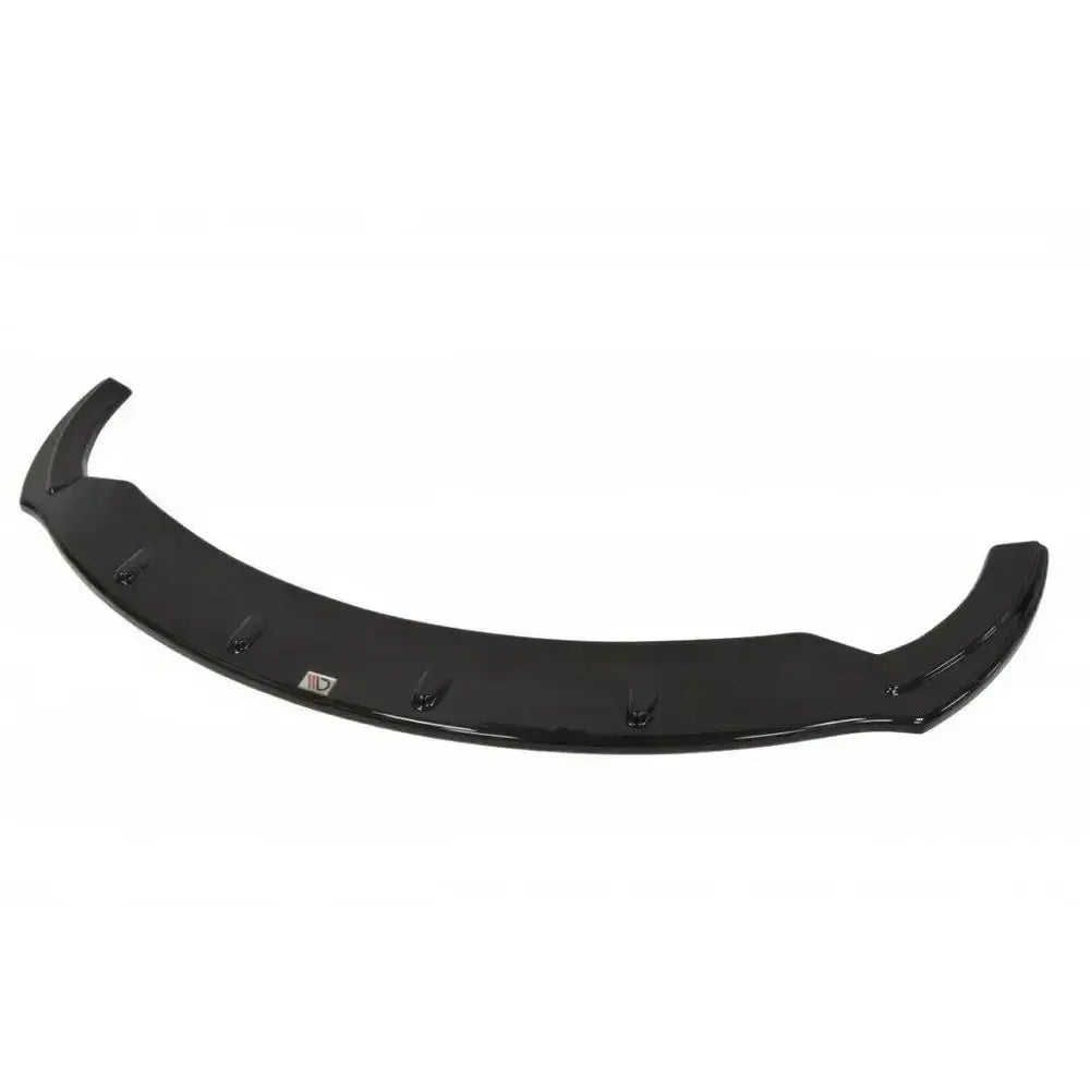 Frontsplitter til Seat Ibiza 4 Sportcoupe, svart blank plast med aerodynamiske detaljer og diskret logo.